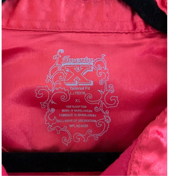 Twenty X forever 21 red Longsleeve cowgirl button down collared shirt XL - Picture 5 of 6